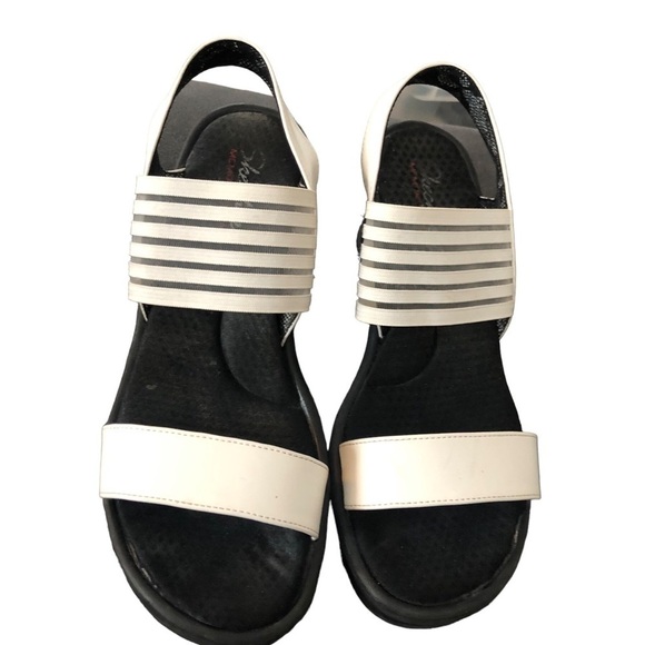 Skechers Cali Women's Rumblers Sci-Fi Wedge Sandal White Size 9 Cushion Sole - Picture 5 of 5